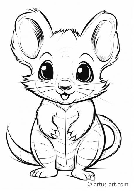 Cute Quoll Coloring Page For Kids